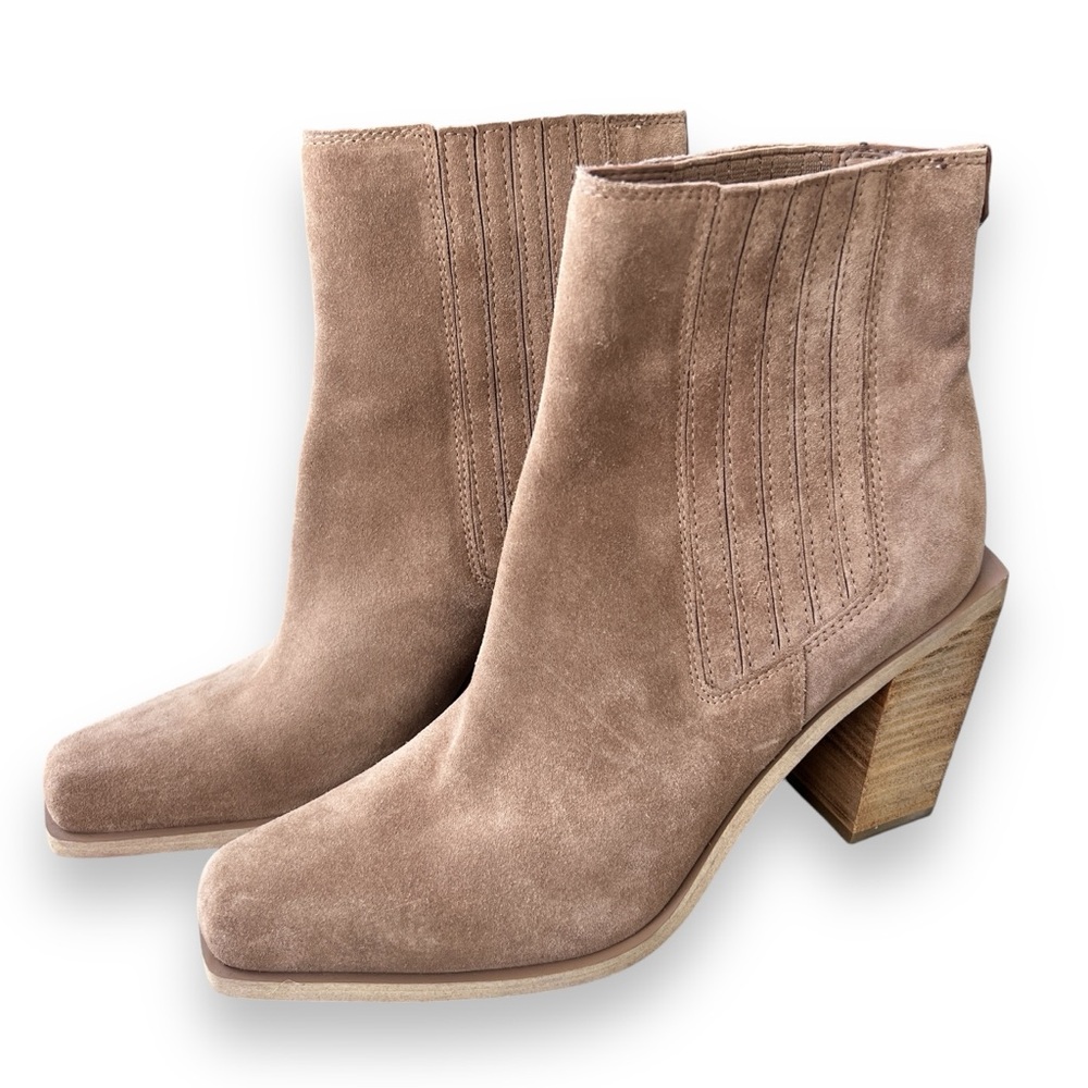Sam Edelman Deep Taupe Emalia Square-Toe Booties